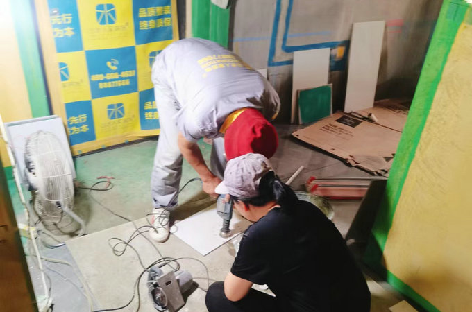 融創城裝修工地泥工施工巡查